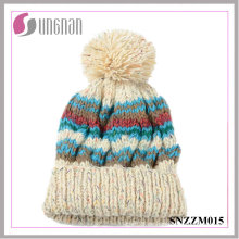 Unisex bunte Garn Strickmütze Curling Ball Wollmütze (SNZZM015)